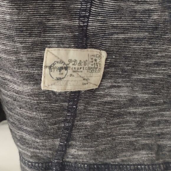 PD&C blue white striped long sleeve hoodie t-shirt  Sz XL - Picture 2 of 5